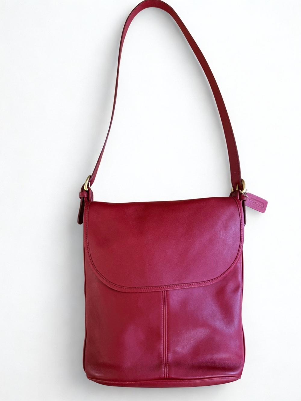 Vintage COACH 1997 Red Leather Whitney Crossbody Bag | Style 4115 - Picture 7 of 9
